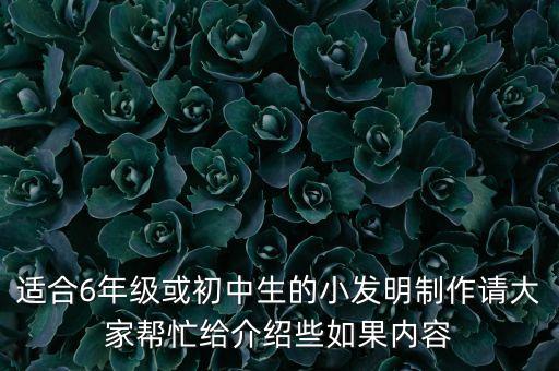 3一6年級(jí)科技小制作一等獎(jiǎng)，小學(xué)生六年級(jí)科技小制作