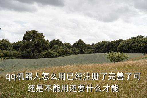 qq機(jī)器人怎么用已經(jīng)注冊(cè)了完善了可還是不能用還要什么才能