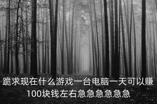 跪求現(xiàn)在什么游戲一臺(tái)電腦一天可以賺100塊錢(qián)左右急急急急急急