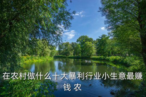 在農(nóng)村做什么十大暴利行業(yè)小生意最賺錢 農(nóng)