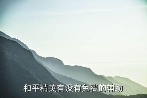 和平精英有沒有免費的輔助
