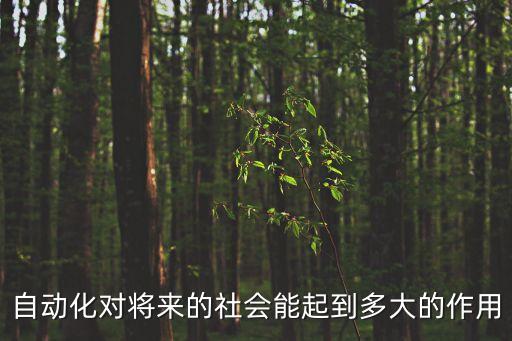 自動(dòng)化對(duì)將來(lái)的社會(huì)能起到多大的作用