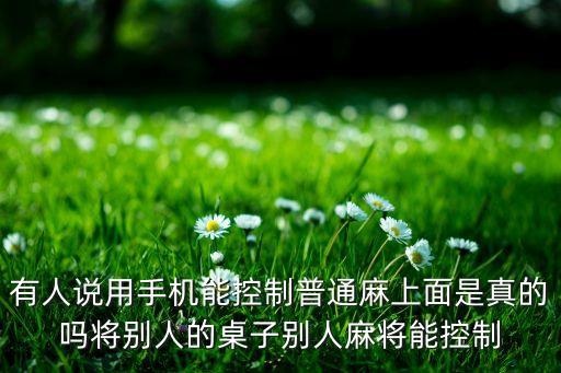 有人說用手機能控制普通麻上面是真的嗎將別人的桌子別人麻將能控制