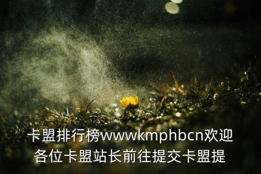 卡盟排行榜wwwkmphbcn歡迎各位卡盟站長前往提交卡盟提