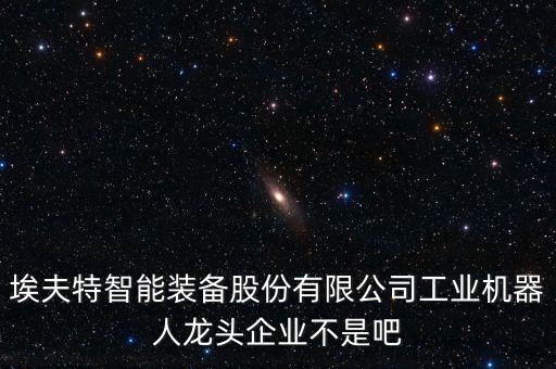埃夫特智能裝備股份有限公司工業(yè)機(jī)器人龍頭企業(yè)不是吧