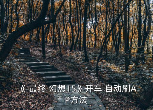 最終幻想15自動跑步,最終幻想15駕駛攻略（2）
