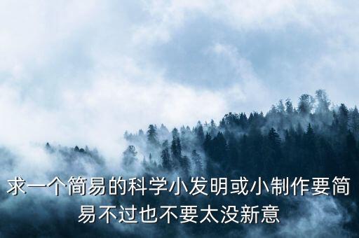 求一個簡易的科學(xué)小發(fā)明或小制作要簡易不過也不要太沒新意