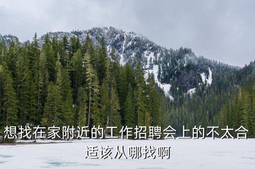 想找在家附近的工作招聘會上的不太合適該從哪找啊