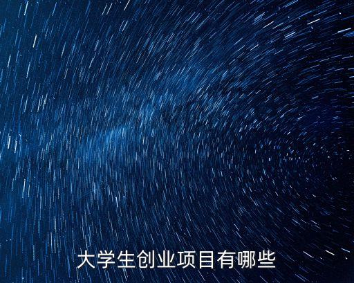 大學(xué)生創(chuàng)業(yè)項(xiàng)目有哪些