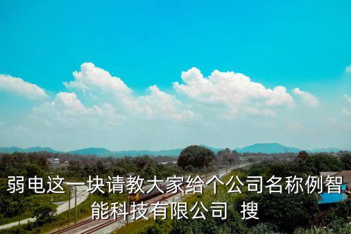 弱電這一塊請(qǐng)教大家給個(gè)公司名稱例智能科技有限公司  搜