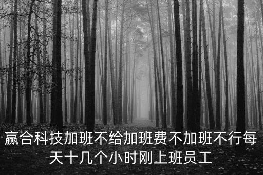 贏合科技加班不給加班費(fèi)不加班不行每天十幾個(gè)小時(shí)剛上班員工
