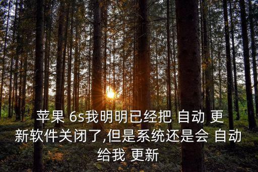  蘋果 6s我明明已經(jīng)把 自動 更新軟件關(guān)閉了,但是系統(tǒng)還是會 自動給我 更新