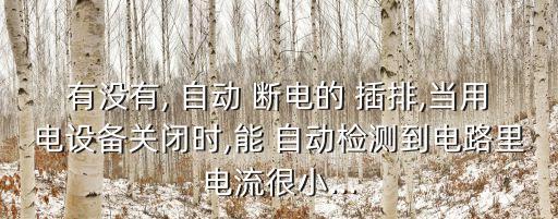 有沒有, 自動(dòng) 斷電的 插排,當(dāng)用電設(shè)備關(guān)閉時(shí),能 自動(dòng)檢測(cè)到電路里電流很小...