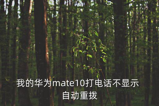我的華為mate10打電話不顯示 自動重撥