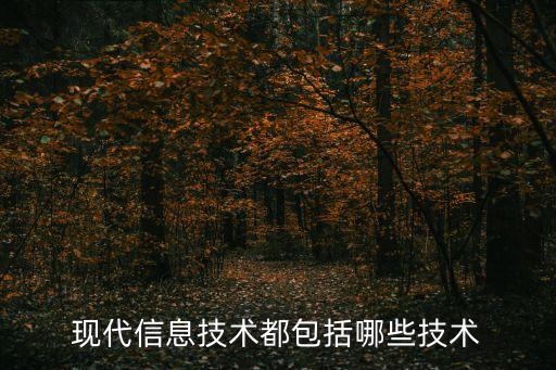 現(xiàn)代信息技術(shù)都包括哪些技術(shù)