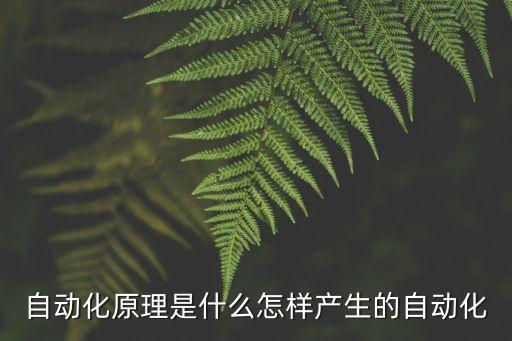 自動(dòng)化原理是什么怎樣產(chǎn)生的自動(dòng)化