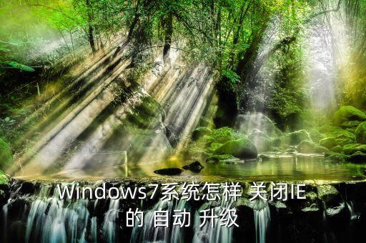 Windows7系統(tǒng)怎樣 關(guān)閉IE的 自動 升級