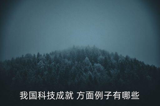 我國科技成就 方面例子有哪些