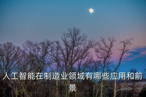 人工智能在制造業(yè)領(lǐng)域有哪些應(yīng)用和前景