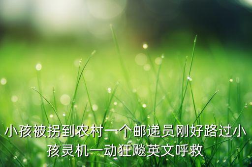 小孩被拐到農(nóng)村一個郵遞員剛好路過小孩靈機(jī)一動狂飚英文呼救
