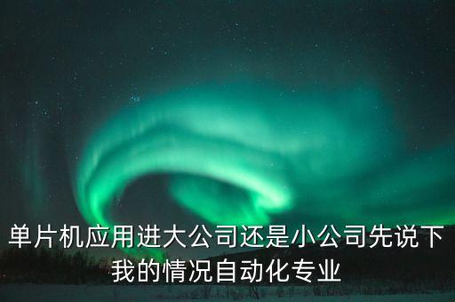 單片機應(yīng)用進大公司還是小公司先說下我的情況自動化專業(yè)