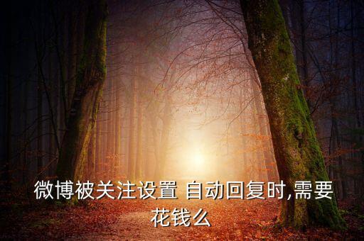 微博被關(guān)注設(shè)置 自動(dòng)回復(fù)時(shí),需要花錢(qián)么