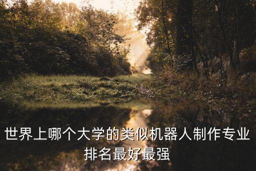世界上哪個(gè)大學(xué)的類似機(jī)器人制作專業(yè)排名最好最強(qiáng)
