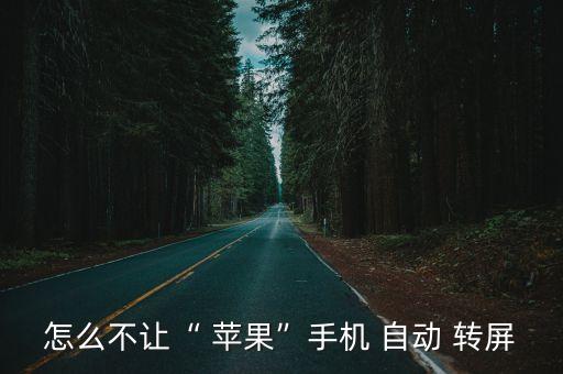 怎么不讓“ 蘋(píng)果”手機(jī) 自動(dòng) 轉(zhuǎn)屏