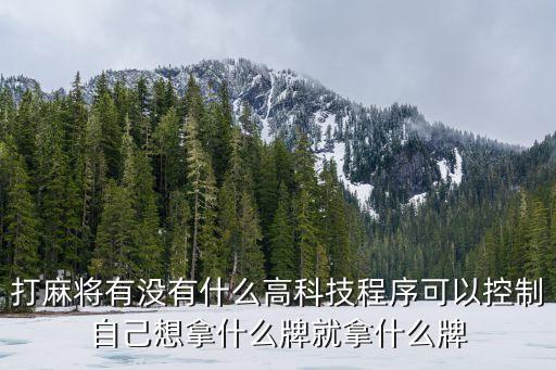 打麻將有沒有什么高科技程序可以控制自己想拿什么牌就拿什么牌