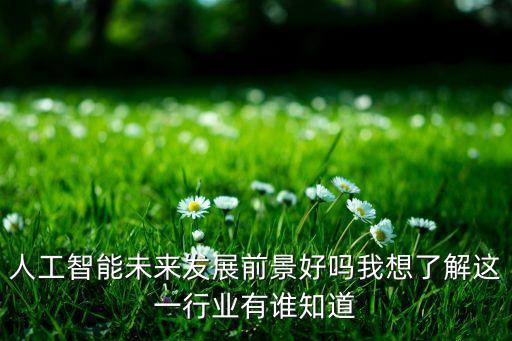 人工智能未來發(fā)展前景好嗎我想了解這一行業(yè)有誰知道