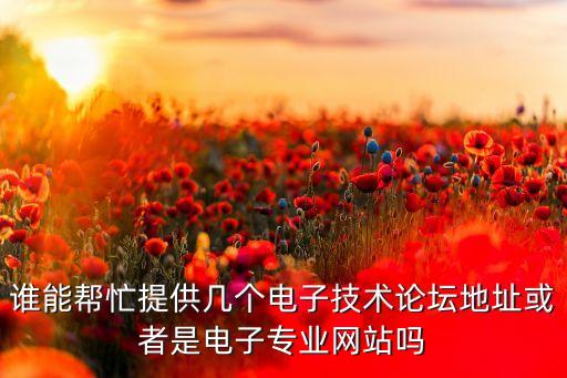 誰(shuí)能幫忙提供幾個(gè)電子技術(shù)論壇地址或者是電子專業(yè)網(wǎng)站嗎