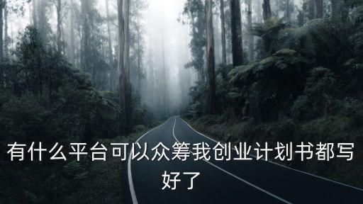 有什么平臺(tái)可以眾籌我創(chuàng)業(yè)計(jì)劃書都寫好了