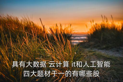 具有大數據 云計算 it和人工智能四大題材于一的有哪些股