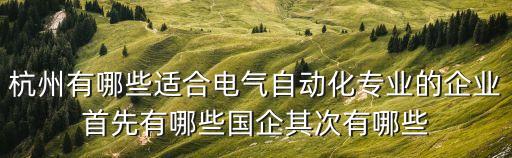杭州有哪些適合電氣自動(dòng)化專業(yè)的企業(yè)首先有哪些國(guó)企其次有哪些
