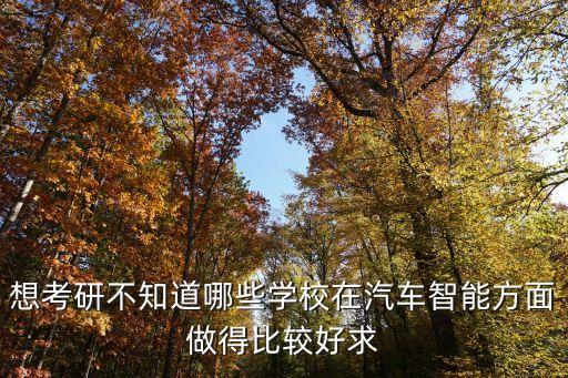 想考研不知道哪些學校在汽車智能方面做得比較好求