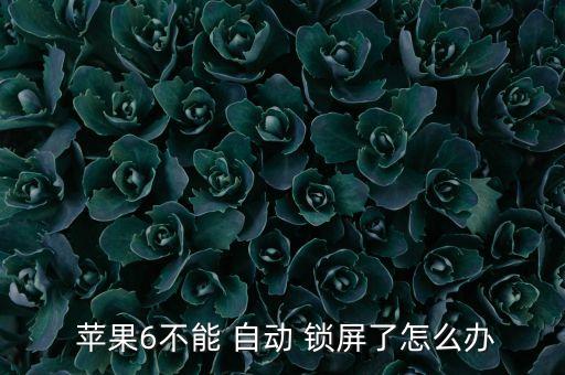  蘋(píng)果6不能 自動(dòng) 鎖屏了怎么辦