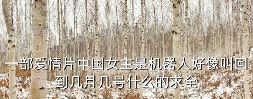 一部愛情片中國女主是機(jī)器人好像叫回到幾月幾號什么的求全