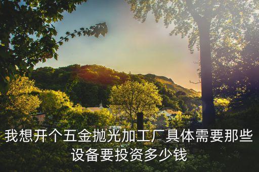 我想開(kāi)個(gè)五金拋光加工廠具體需要那些設(shè)備要投資多少錢(qián)