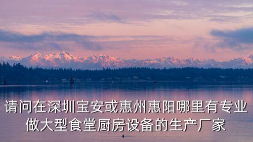 請問在深圳寶安或惠州惠陽哪里有專業(yè)做大型食堂廚房設(shè)備的生產(chǎn)廠家