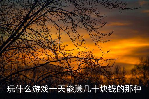玩什么游戲一天能賺幾十塊錢的那種