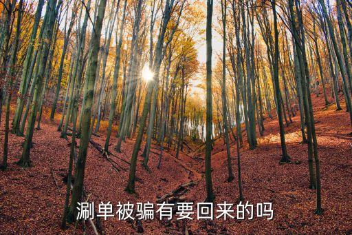 三單任務約被騙能追回么，涮單被騙有要回來的嗎