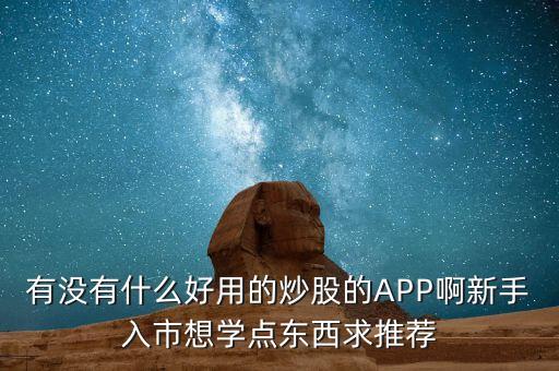 有沒(méi)有什么好用的炒股的APP啊新手入市想學(xué)點(diǎn)東西求推薦