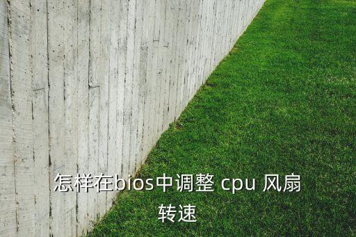 怎樣在bios中調整 cpu 風扇轉速
