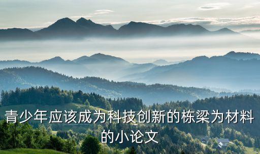 青少年應(yīng)該成為科技創(chuàng)新的棟梁為材料的小論文