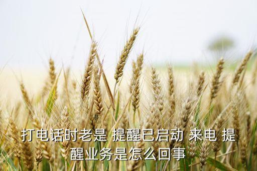 打電話時(shí)老是 提醒已啟動 來電 提醒業(yè)務(wù)是怎么回事