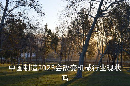 中國(guó)制造2025會(huì)改變機(jī)械行業(yè)現(xiàn)狀嗎