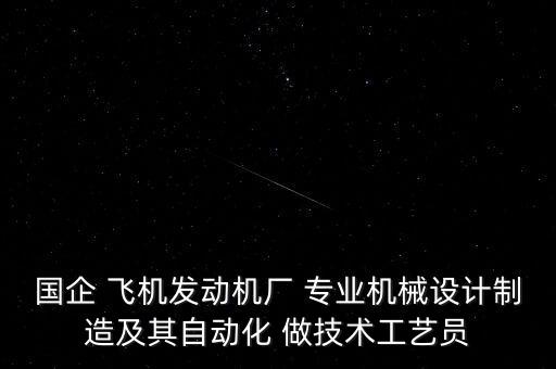 國企 飛機(jī)發(fā)動機(jī)廠 專業(yè)機(jī)械設(shè)計制造及其自動化 做技術(shù)工藝員