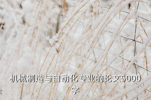 機械制造與自動化專業(yè)的論文5000字