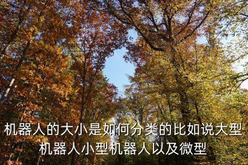 機(jī)器人的大小是如何分類的比如說大型機(jī)器人小型機(jī)器人以及微型