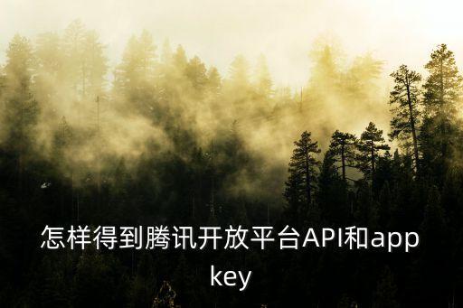 怎樣得到騰訊開放平臺(tái)API和appkey